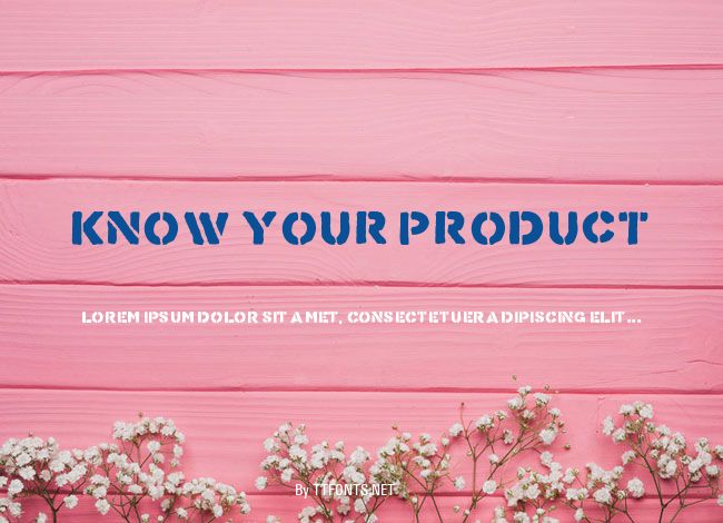 Know Your Product example